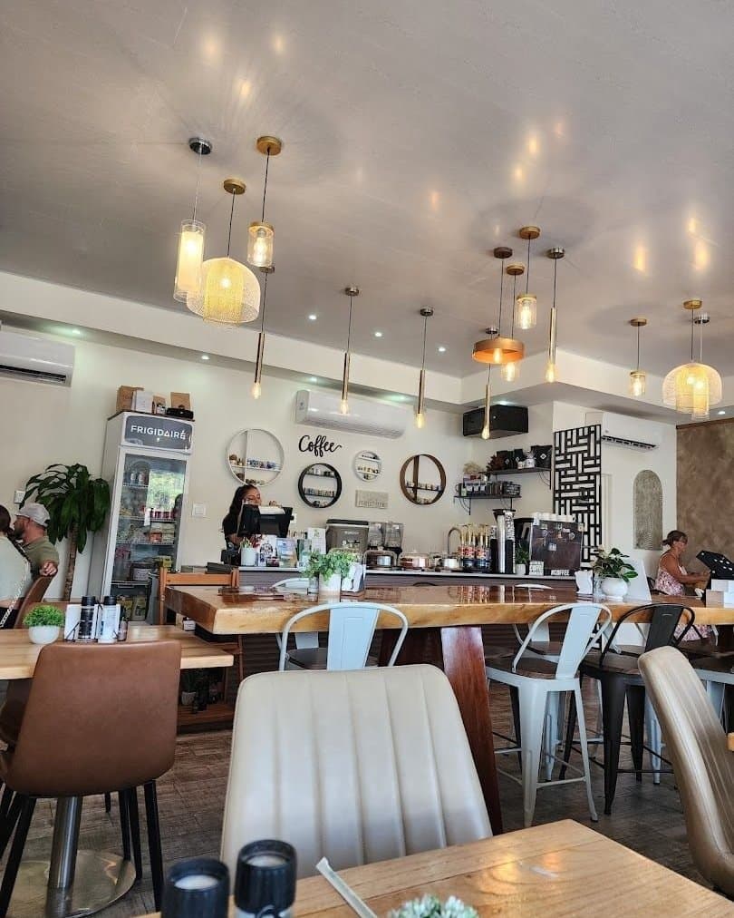 Inside GiLei's Café in French Harbour, Roatán